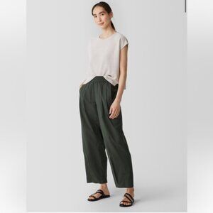 Eileen Fisher Organic Cotton Gauze Wide Leg Pants